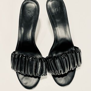 “LPA” Augstine Heels, Ruched strap detail  Heel measures approx 3.75”H